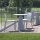Pied de mange debout Ikon Pio e Tito Toso Pedrali design conique table polypro