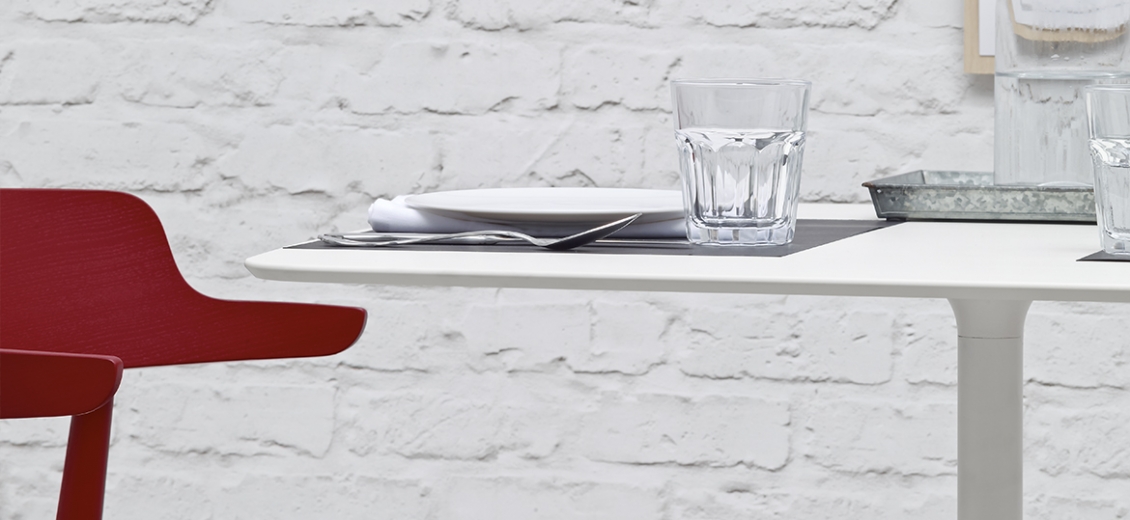 Plateau de table Compact tout blanc Pedrali 