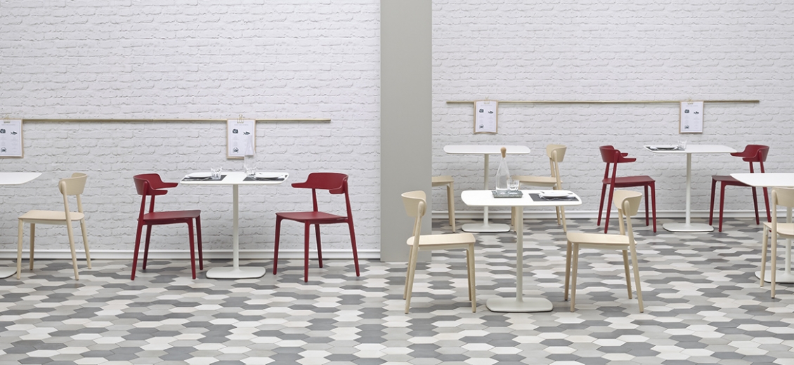 Plateau de table Compact tout blanc Pedrali 