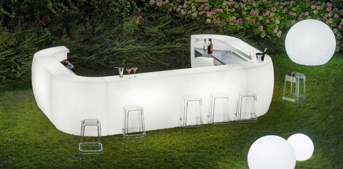 Comptoir lumineux de bar Igloo corner ou console Pedrali lumineux eclairage