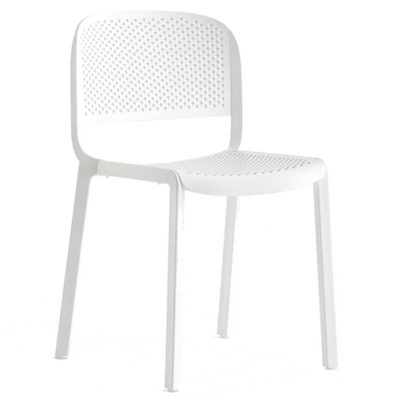 Chaise Dome perforé Odo Fioravanti Pedrali polypropylène beige gris