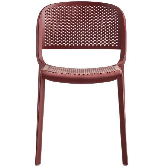 Chaise Dome perforé Odo Fioravanti Pedrali polypropylène beige gris