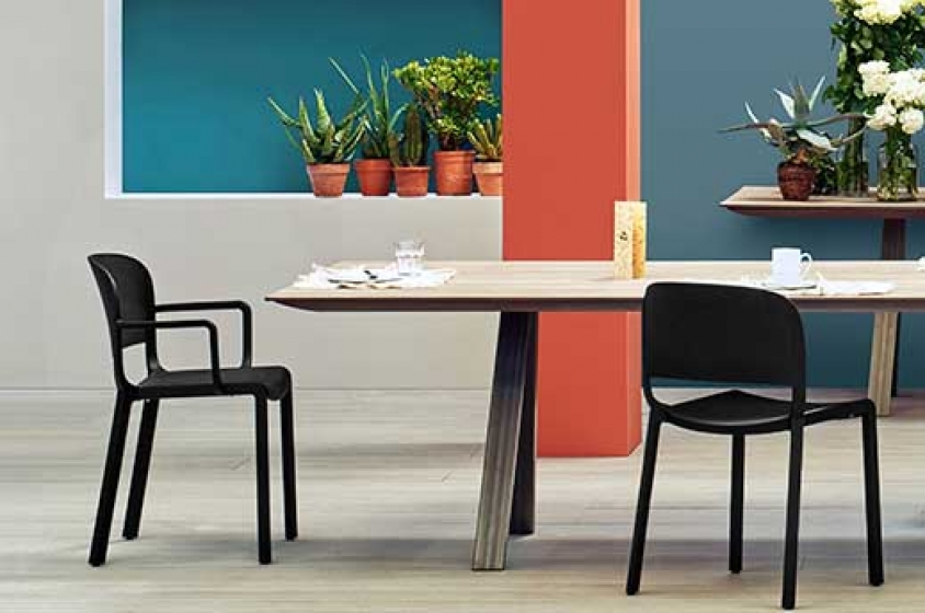 Fauteuil Bridge Dome Odo Fioravanti Pedrali polypropylène beige gris
