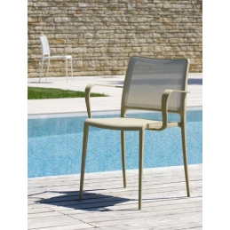 vente pedrali mya 705 fauteuil stéph plaza mobilier noir rouge promo métal outdoor terrasse extérieur 