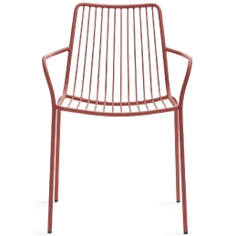achat pedrali nolita 3656 fauteuil jardin métal dossier haut jardin cedre rouge