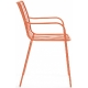 achat pedrali nolita 3656 fauteuil jardin métal dossier haut jardin cedre rouge