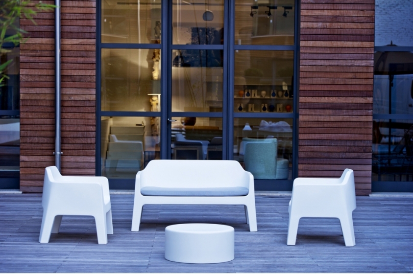 Fauteuil lounge Plus Air 631 Alessandro Busana Pedrali extérieur jardin piscine indoor outdoor design blanc rouge empilable
