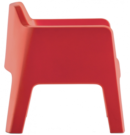 Fauteuil lounge Plus Air 631 Alessandro Busana Pedrali extérieur jardin piscine indoor outdoor design blanc rouge empilable