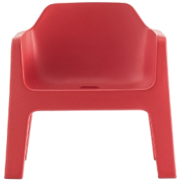 Fauteuil lounge Plus Air 631 Alessandro Busana Pedrali extérieur jardin piscine indoor outdoor design blanc rouge empilable