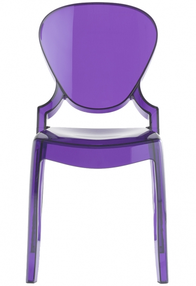 Chaise Queen pedrali 650 design polycarbonate empilable contemporain beige blanc noir orange violet transparent 