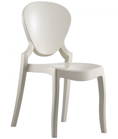 Chaise Queen pedrali 650 design polycarbonate empilable contemporain beige blanc noir orange violet transparent 