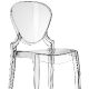 Chaise Queen pedrali 650 design polycarbonate empilable contemporain beige blanc noir orange violet transparent 