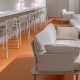 Canapé jardin design confortable Reva Patrick Jouin Pedrali Coussins en mousse pieds aluminium 
