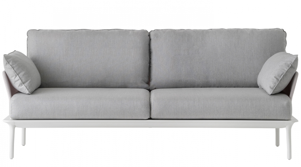 Canapé jardin design confortable Reva Patrick Jouin Pedrali Coussins en mousse pieds aluminium 