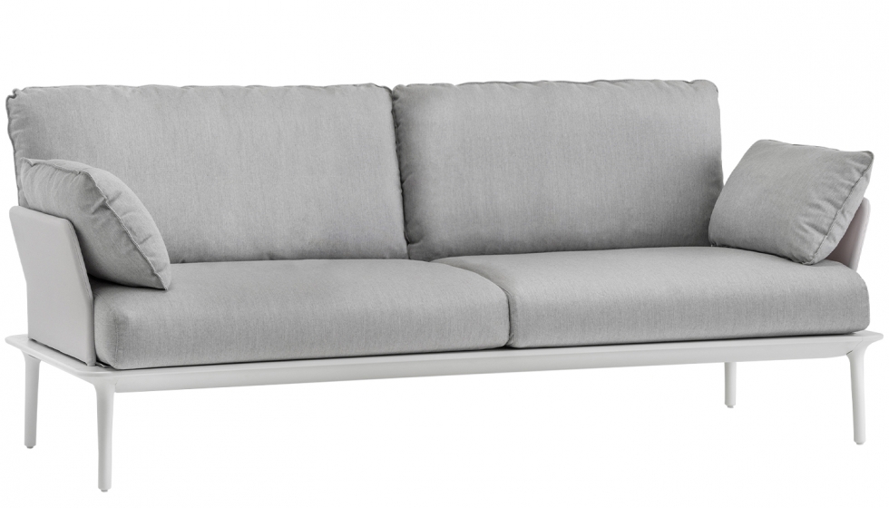 Canapé jardin design confortable Reva Patrick Jouin Pedrali Coussins en mousse pieds aluminium 