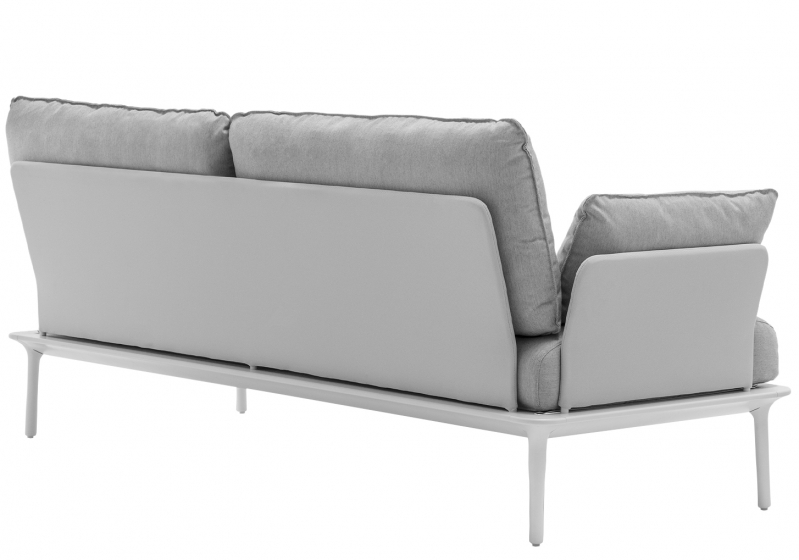 Canapé jardin design confortable Reva Patrick Jouin Pedrali Coussins en mousse pieds aluminium 