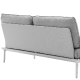 Canapé jardin design confortable Reva Patrick Jouin Pedrali Coussins en mousse pieds aluminium 