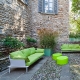 Canapé jardin design confortable Reva Patrick Jouin Pedrali Coussins en mousse pieds aluminium 