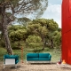 Canapé jardin design confortable Reva Patrick Jouin Pedrali Coussins en mousse pieds aluminium 