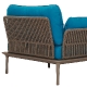 Fauteuil extérieur Reva Twist Patrick Jouin Pedrali Aluminium textylene corde plate Coussins en mousse tissu imperméable