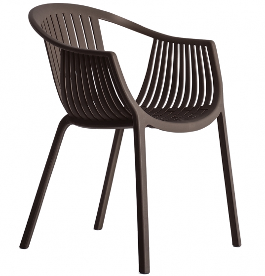 Fauteuil Bridge Tatami 306 Pedrali résine extérieur design empilable noir blanc vert gris chocolat beige rouge