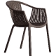 Fauteuil Bridge Tatami 306 Pedrali résine extérieur design empilable noir blanc vert gris chocolat beige rouge