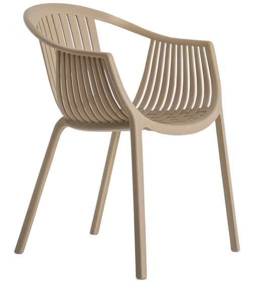 Fauteuil Bridge Tatami 306 Pedrali résine extérieur design empilable noir blanc vert gris chocolat beige rouge