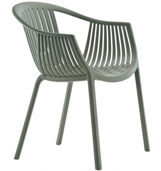 Fauteuil Bridge Tatami 306 Pedrali résine extérieur design empilable noir blanc vert gris chocolat beige rouge