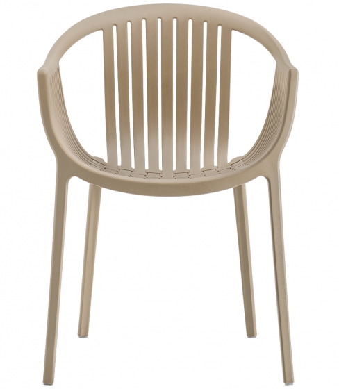 Fauteuil Bridge Tatami 306 Pedrali résine extérieur design empilable noir blanc vert gris chocolat beige rouge