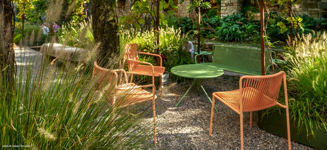 Chaise Tribeca 3660 CMP Design Pedrali acier laqué fil nylon empilable