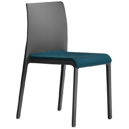 Chaise Volt HB design empilable Pedrali Volt 673 HD tapissé assise intérieur dossier haut 