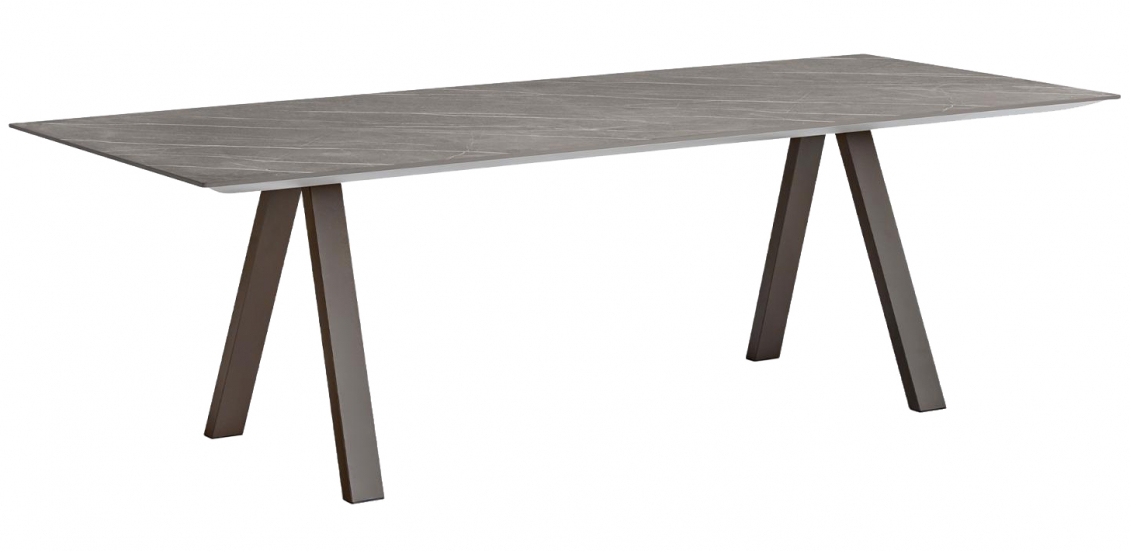 Table ARKI Jardin et terrasse Pieds Métalliques Outdoor Pedrali Plateau Marbre, Stratifié ou Gres Céramique