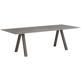 Table ARKI Jardin et terrasse Pieds Métalliques Outdoor Pedrali Plateau Marbre, Stratifié ou Gres Céramique