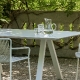 Table ARKI Jardin et terrasse Pieds Métalliques Outdoor Pedrali Plateau Marbre, Stratifié ou Gres Céramique