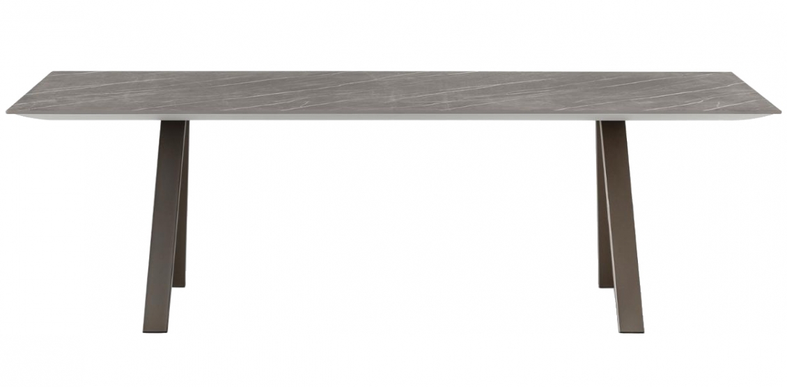 Table ARKI Jardin et terrasse Pieds Métalliques Outdoor Pedrali Plateau Marbre, Stratifié ou Gres Céramique