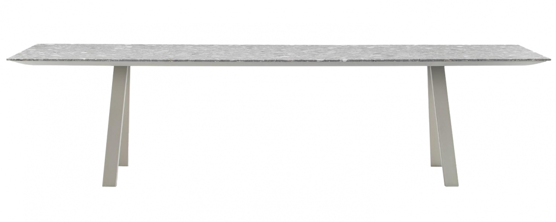 Table ARKI Jardin et terrasse Pieds Métalliques Outdoor Pedrali Plateau Marbre, Stratifié ou Gres Céramique