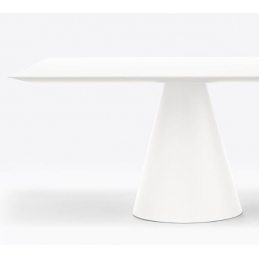 Tables pied central Ikon Pio e Tito Toso Pedrali architecture taille plateau compact, Fenix