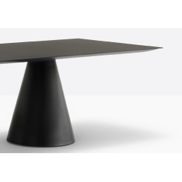 Tables pied central Ikon Pio e Tito Toso Pedrali architecture taille plateau compact, Fenix
