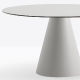 Tables pied central Ikon Pio e Tito Toso polyproplateau fin stratifié