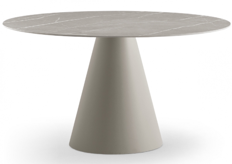 Tables pied central Ikon Pio e Tito Toso polyproplateau fin stratifié