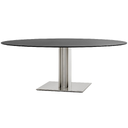 Tables pied central INOX Pedrali grande table design simple fonctionnel