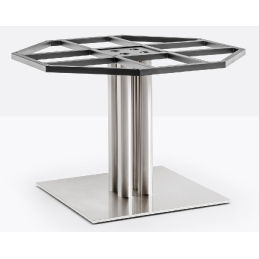 Tables pied central INOX Pedrali grande table design simple fonctionnel