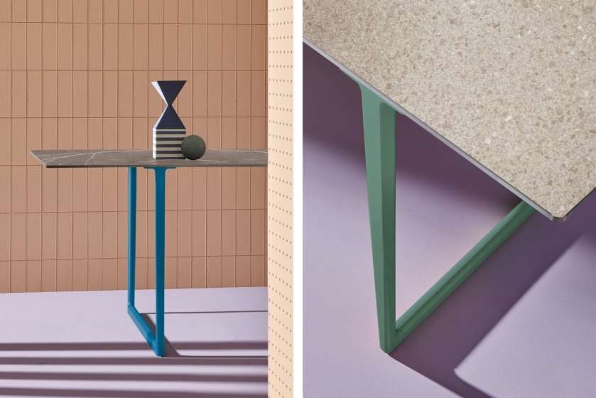 Table Toa Pedrali industriel fonctionnel design fenix couleur aluminium moulé