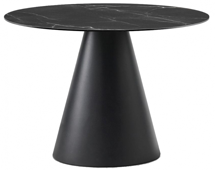 Tables pied central Ikon Pio e Tito Toso polyproplateau fin stratifié