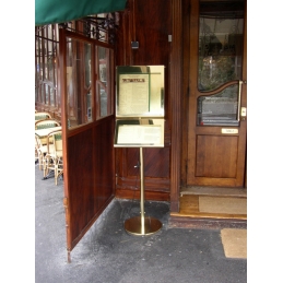 Porte menu 2 plateaux sur pied