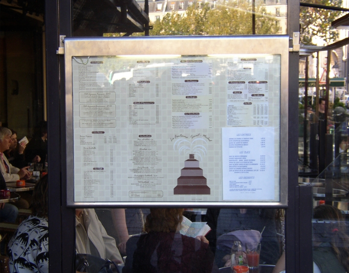 Porte menu Mural