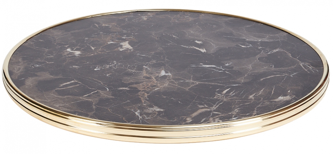Plateau de table décor marbre de gêne marquina bistro Werzalit ronde 174 sienna, 209 marbre almeria, 506 verona, Marble sicile 1