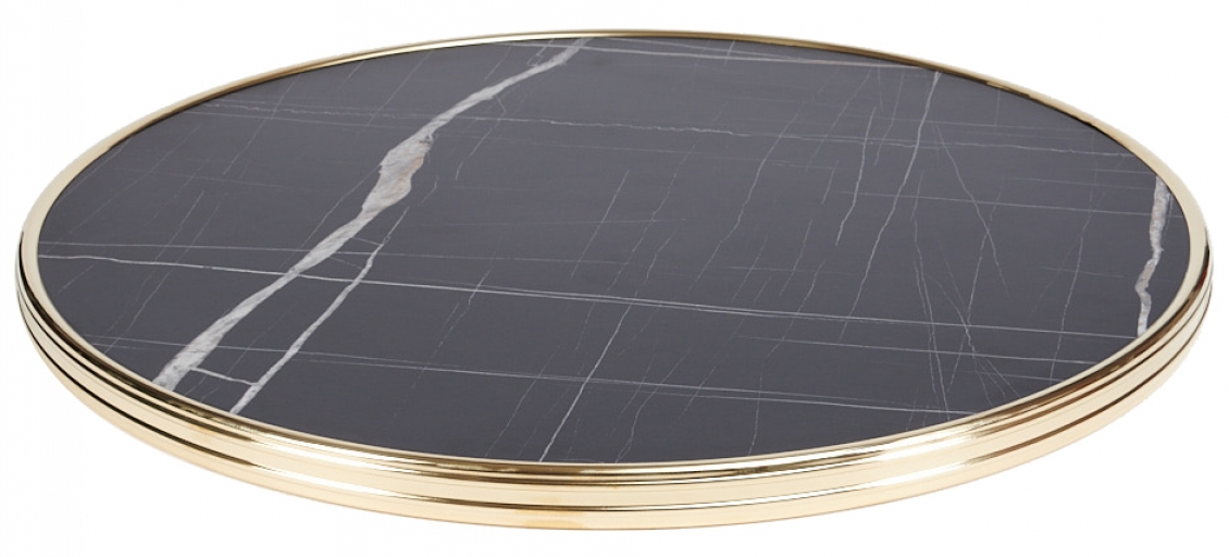 Plateau de table décor marbre de gêne marquina bistro Werzalit ronde 174 sienna, 209 marbre almeria, 506 verona, Marble sicile 1