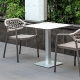 Fauteuil Bridge Gaudi legere et empilable pour restaurant et terrasse de luxe comme le plaza taupe anthracite 