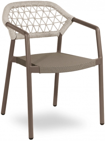 Fauteuil Bridge Gaudi legere et empilable pour restaurant et terrasse de luxe comme le plaza taupe anthracite 